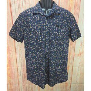 RVCA Mens Slim Fit Short Sleeve Cotton Shirt Large 100% Cotton